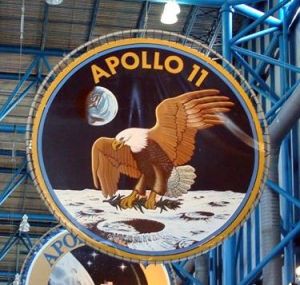 The Apollo 11 Patch hanging at the Kennedy Space Center, Cape Canaveral, FL.